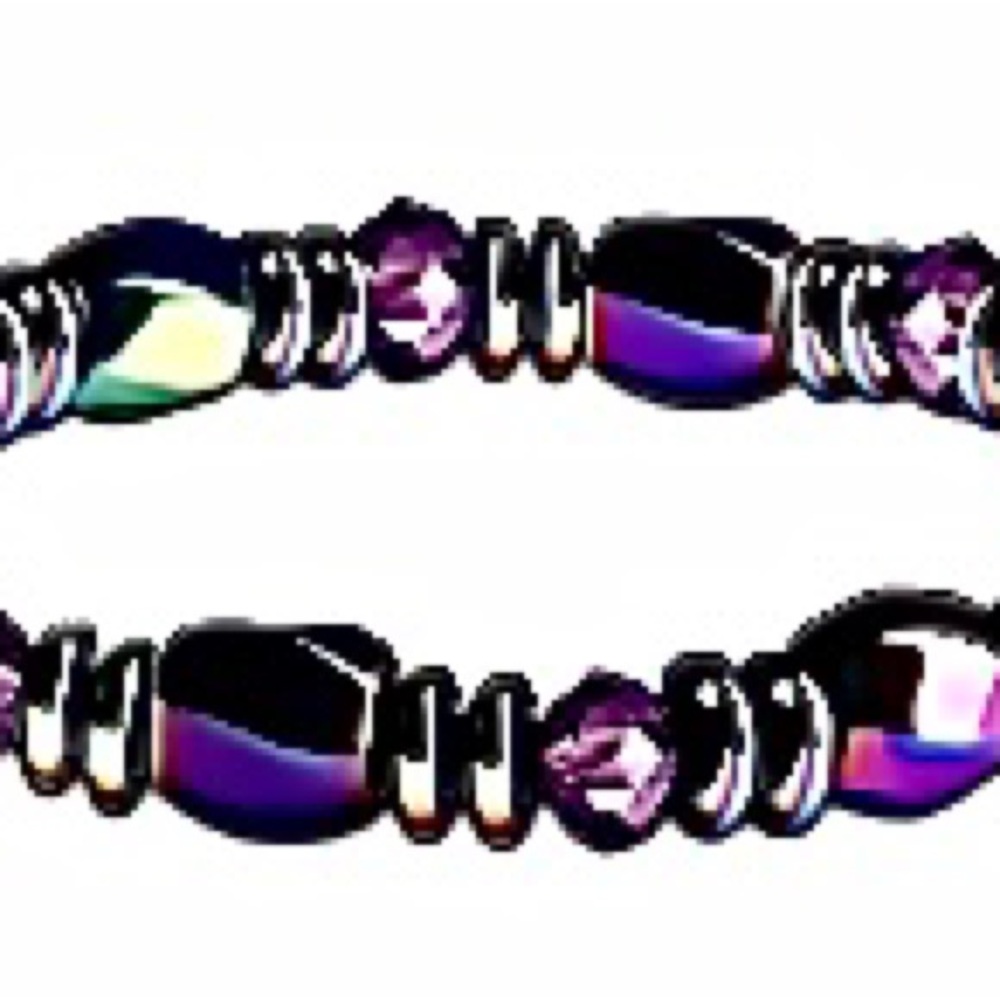 Black Hematite & Rainbow Iridescent beads Magnetic Single Strand Bracelet-Unisex